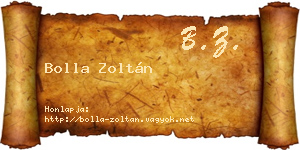 Bolla Zoltán névjegykártya